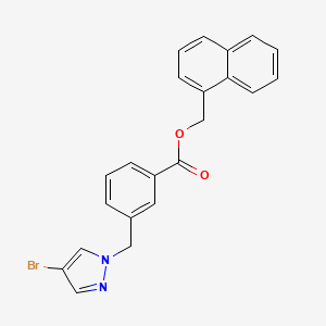 molecular formula C22H17BrN2O2 B10961054 naphthalen-1-ylmethyl 3-[(4-bromo-1H-pyrazol-1-yl)methyl]benzoate 