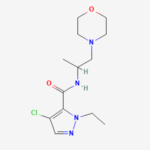 molecular formula C13H21ClN4O2 B10961230 4-chloro-1-ethyl-N-[1-(morpholin-4-yl)propan-2-yl]-1H-pyrazole-5-carboxamide 