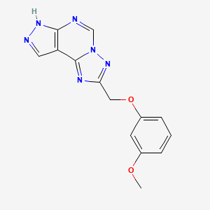 molecular formula C14H12N6O2 B10961335 2-[(3-methoxyphenoxy)methyl]-7H-pyrazolo[4,3-e][1,2,4]triazolo[1,5-c]pyrimidine 
