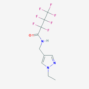 molecular formula C10H10F7N3O B10961448 N-[(1-ethyl-1H-pyrazol-4-yl)methyl]-2,2,3,3,4,4,4-heptafluorobutanamide 