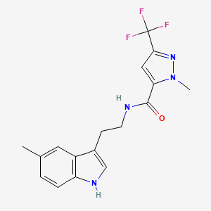 molecular formula C17H17F3N4O B10961550 1-methyl-N-[2-(5-methyl-1H-indol-3-yl)ethyl]-3-(trifluoromethyl)-1H-pyrazole-5-carboxamide 