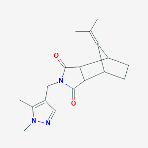 molecular formula C18H23N3O2 B10961727 2-[(1,5-Dimethyl-1H-pyrazol-4-YL)methyl]-8-isopropylidenehexahydro-1H-4,7-methanoisoindole-1,3(2H)-dione 