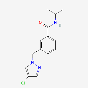 molecular formula C14H16ClN3O B10961766 3-[(4-chloro-1H-pyrazol-1-yl)methyl]-N-(propan-2-yl)benzamide 