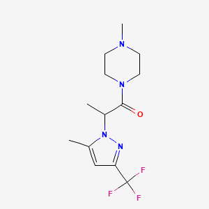 molecular formula C13H19F3N4O B10961848 1-(4-methylpiperazin-1-yl)-2-[5-methyl-3-(trifluoromethyl)-1H-pyrazol-1-yl]propan-1-one 