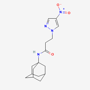 molecular formula C16H22N4O3 B10961993 N-(1-Adamantyl)-3-(4-nitro-1H-pyrazol-1-YL)propanamide 