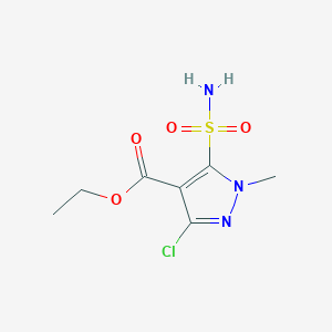 molecular formula C7H10ClN3O4S B010962 3-氯-1-甲基-5-磺酰氨基-1H-吡唑-4-羧酸乙酯 CAS No. 100784-26-7