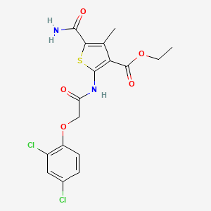 molecular formula C17H16Cl2N2O5S B10962013 Ethyl 5-carbamoyl-2-{[(2,4-dichlorophenoxy)acetyl]amino}-4-methylthiophene-3-carboxylate 