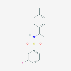 molecular formula C15H16FNO2S B10962072 3-fluoro-N-[1-(4-methylphenyl)ethyl]benzenesulfonamide 
