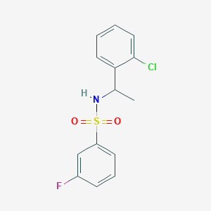 molecular formula C14H13ClFNO2S B10962086 N-[1-(2-chlorophenyl)ethyl]-3-fluorobenzenesulfonamide 