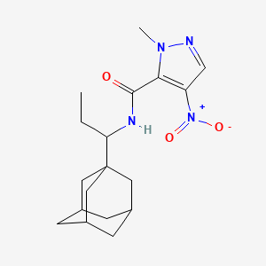 molecular formula C18H26N4O3 B10962136 N-[1-(1-Adamantyl)propyl]-1-methyl-4-nitro-1H-pyrazole-5-carboxamide 