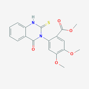 molecular formula C18H16N2O5S B10962196 methyl 4,5-dimethoxy-2-(4-oxo-2-sulfanylquinazolin-3(4H)-yl)benzoate 