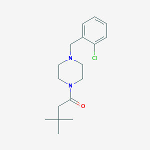molecular formula C17H25ClN2O B10962442 1-[4-(2-Chlorobenzyl)piperazin-1-yl]-3,3-dimethylbutan-1-one 