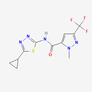 molecular formula C11H10F3N5OS B10962567 N-(5-cyclopropyl-1,3,4-thiadiazol-2-yl)-1-methyl-3-(trifluoromethyl)-1H-pyrazole-5-carboxamide 