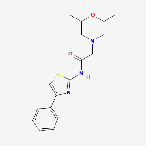 molecular formula C17H21N3O2S B10962646 2-(2,6-dimethylmorpholin-4-yl)-N-(4-phenyl-1,3-thiazol-2-yl)acetamide 