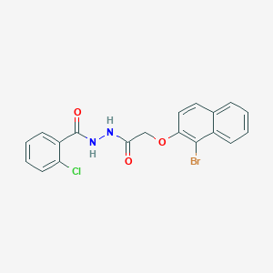 molecular formula C19H14BrClN2O3 B10962771 N'-{[(1-bromonaphthalen-2-yl)oxy]acetyl}-2-chlorobenzohydrazide 