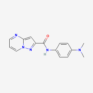 molecular formula C15H15N5O B10962812 N-[4-(dimethylamino)phenyl]pyrazolo[1,5-a]pyrimidine-2-carboxamide 