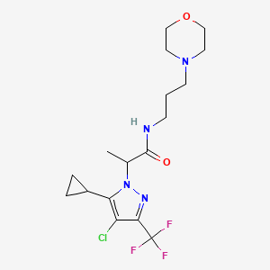 molecular formula C17H24ClF3N4O2 B10962838 2-[4-chloro-5-cyclopropyl-3-(trifluoromethyl)-1H-pyrazol-1-yl]-N-[3-(morpholin-4-yl)propyl]propanamide 