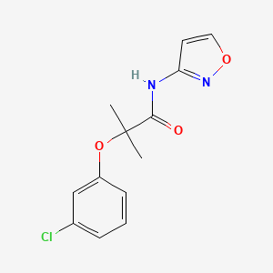 molecular formula C13H13ClN2O3 B10962850 2-(3-chlorophenoxy)-2-methyl-N-(1,2-oxazol-3-yl)propanamide 