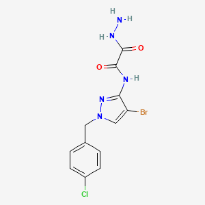 molecular formula C12H11BrClN5O2 B10962878 N-[4-bromo-1-(4-chlorobenzyl)-1H-pyrazol-3-yl]-2-hydrazinyl-2-oxoacetamide 
