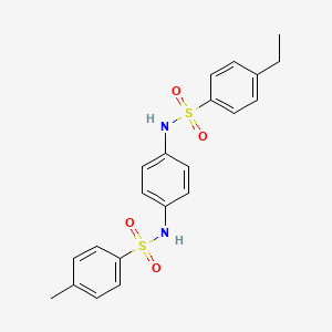 molecular formula C21H22N2O4S2 B10962898 4-ethyl-N-(4-{[(4-methylphenyl)sulfonyl]amino}phenyl)benzenesulfonamide 