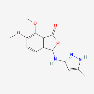 molecular formula C14H15N3O4 B10963058 6,7-dimethoxy-3-[(5-methyl-1H-pyrazol-3-yl)amino]-2-benzofuran-1(3H)-one 