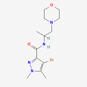 molecular formula C13H21BrN4O2 B10963070 4-bromo-1,5-dimethyl-N-[1-(morpholin-4-yl)propan-2-yl]-1H-pyrazole-3-carboxamide 