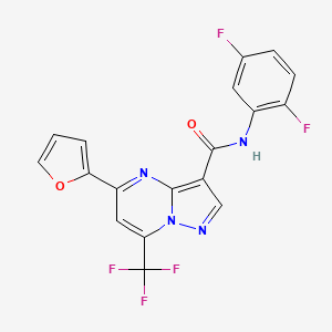 molecular formula C18H9F5N4O2 B10963216 N-(2,5-difluorophenyl)-5-(furan-2-yl)-7-(trifluoromethyl)pyrazolo[1,5-a]pyrimidine-3-carboxamide 