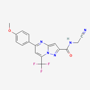molecular formula C17H12F3N5O2 B10963281 N-(cyanomethyl)-5-(4-methoxyphenyl)-7-(trifluoromethyl)pyrazolo[1,5-a]pyrimidine-2-carboxamide 