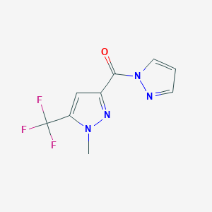 molecular formula C9H7F3N4O B10963424 [1-methyl-5-(trifluoromethyl)-1H-pyrazol-3-yl](1H-pyrazol-1-yl)methanone 
