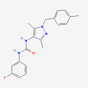 molecular formula C20H21FN4O B10963478 1-[3,5-dimethyl-1-(4-methylbenzyl)-1H-pyrazol-4-yl]-3-(3-fluorophenyl)urea 