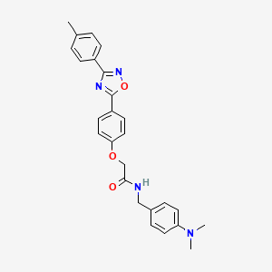 molecular formula C26H26N4O3 B10963647 N-[4-(dimethylamino)benzyl]-2-{4-[3-(4-methylphenyl)-1,2,4-oxadiazol-5-yl]phenoxy}acetamide 