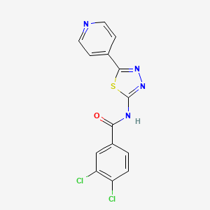 molecular formula C14H8Cl2N4OS B10963684 3,4-dichloro-N-[5-(pyridin-4-yl)-1,3,4-thiadiazol-2-yl]benzamide 