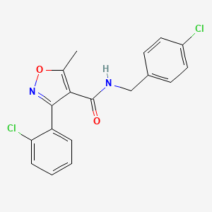 molecular formula C18H14Cl2N2O2 B10963844 N-(4-chlorobenzyl)-3-(2-chlorophenyl)-5-methyl-1,2-oxazole-4-carboxamide 