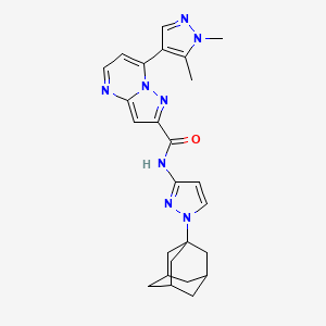 molecular formula C25H28N8O B10963956 N-[1-(1-Adamantyl)-1H-pyrazol-3-YL]-7-(1,5-dimethyl-1H-pyrazol-4-YL)pyrazolo[1,5-A]pyrimidine-2-carboxamide 