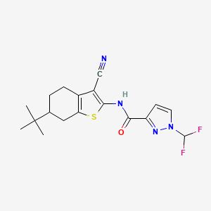 molecular formula C18H20F2N4OS B10963992 N-(6-tert-butyl-3-cyano-4,5,6,7-tetrahydro-1-benzothiophen-2-yl)-1-(difluoromethyl)-1H-pyrazole-3-carboxamide 