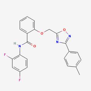 molecular formula C23H17F2N3O3 B10964108 N-(2,4-difluorophenyl)-2-{[3-(4-methylphenyl)-1,2,4-oxadiazol-5-yl]methoxy}benzamide 