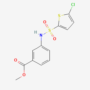 molecular formula C12H10ClNO4S2 B10964120 Methyl 3-{[(5-chlorothiophen-2-yl)sulfonyl]amino}benzoate 