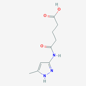 molecular formula C9H13N3O3 B10964188 5-[(5-methyl-1H-pyrazol-3-yl)amino]-5-oxopentanoic acid 