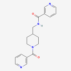 molecular formula C18H20N4O2 B10964555 N-((1-nicotinoylpiperidin-4-yl)methyl)nicotinamide 