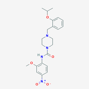 molecular formula C22H28N4O5 B10964590 N-(2-methoxy-4-nitrophenyl)-4-[2-(propan-2-yloxy)benzyl]piperazine-1-carboxamide 
