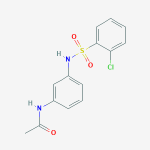 molecular formula C14H13ClN2O3S B10964604 N-(3-{[(2-chlorophenyl)sulfonyl]amino}phenyl)acetamide 