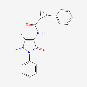 molecular formula C21H21N3O2 B10964606 N-(1,5-dimethyl-3-oxo-2-phenyl-2,3-dihydro-1H-pyrazol-4-yl)-2-phenylcyclopropanecarboxamide 