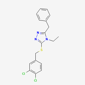 molecular formula C18H17Cl2N3S B10964658 3-benzyl-5-[(3,4-dichlorobenzyl)sulfanyl]-4-ethyl-4H-1,2,4-triazole 