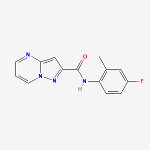 molecular formula C14H11FN4O B10964682 N-(4-fluoro-2-methylphenyl)pyrazolo[1,5-a]pyrimidine-2-carboxamide 