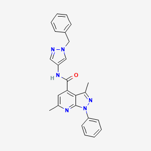 molecular formula C25H22N6O B10964915 N-(1-benzyl-1H-pyrazol-4-yl)-3,6-dimethyl-1-phenyl-1H-pyrazolo[3,4-b]pyridine-4-carboxamide 