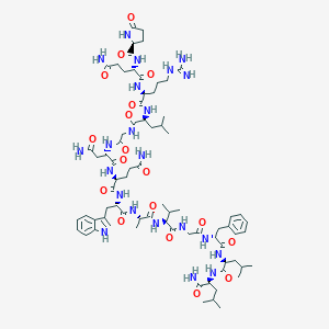 molecular formula C75H114N22O18 B010965 Pyr-gln-arg-leu-gly-asn-gln-trp-ala-val-gly-D-phe-leu-leu-NH2 CAS No. 108437-88-3