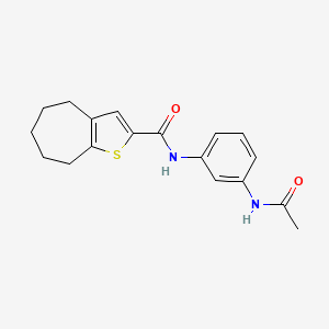 molecular formula C18H20N2O2S B10965288 N-[3-(acetylamino)phenyl]-5,6,7,8-tetrahydro-4H-cyclohepta[b]thiophene-2-carboxamide 