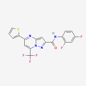 molecular formula C18H9F5N4OS B10965428 N-(2,4-difluorophenyl)-5-(thiophen-2-yl)-7-(trifluoromethyl)pyrazolo[1,5-a]pyrimidine-2-carboxamide 