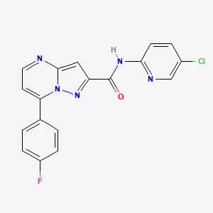 molecular formula C18H11ClFN5O B10965430 N-(5-chloropyridin-2-yl)-7-(4-fluorophenyl)pyrazolo[1,5-a]pyrimidine-2-carboxamide 
