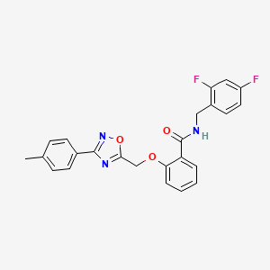 molecular formula C24H19F2N3O3 B10965671 N-(2,4-difluorobenzyl)-2-{[3-(4-methylphenyl)-1,2,4-oxadiazol-5-yl]methoxy}benzamide 